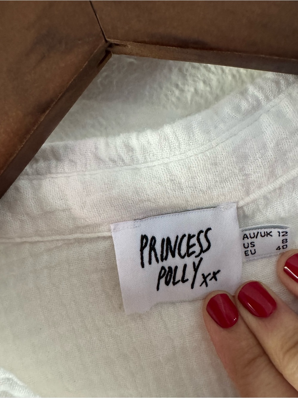 Princess Polly Mahalia White Cotton Button Up Shirt Size 8 Coastal Clean Girl - Picture 6 of 16